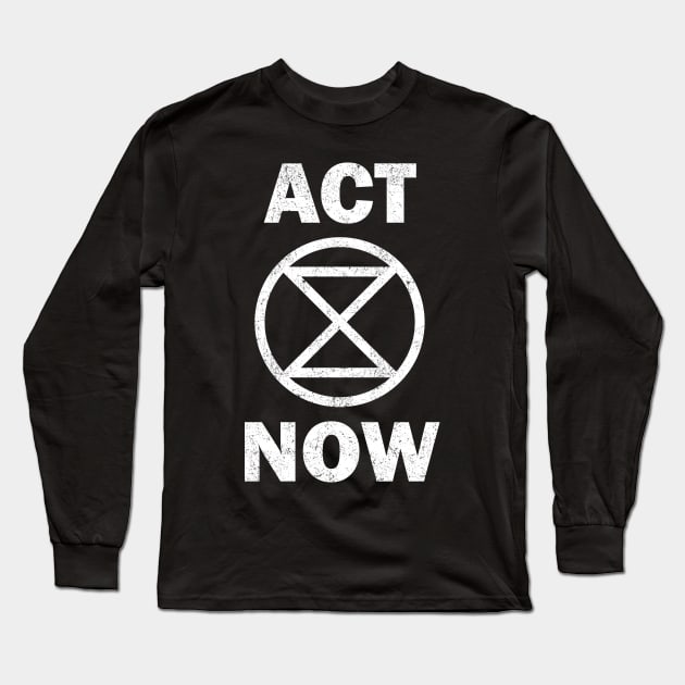 ACT NOW Extinction Rebellion Long Sleeve T-Shirt by PaletteDesigns